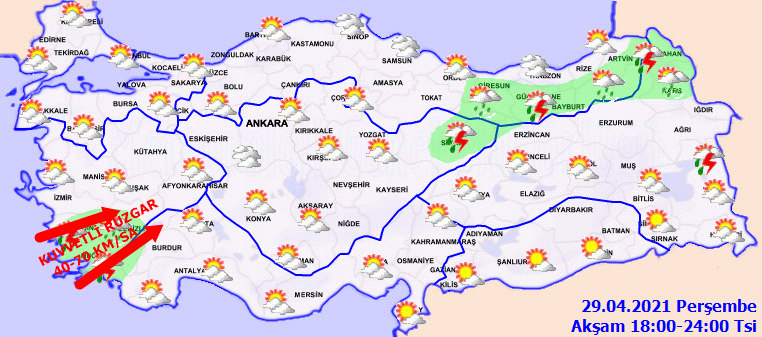 Sıcaklıklar hakimiyetini korusa da kuvvetli rüzgara dikkat! İşte 29 Nisan Perşembe hava durumu