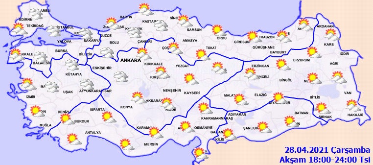 1824buyuk Meteoroloji duyurdu: Hava sıcaklığı mevsim normallerinin üzerinde seyredecek| 27 Nisan Çarşamba hava durumu