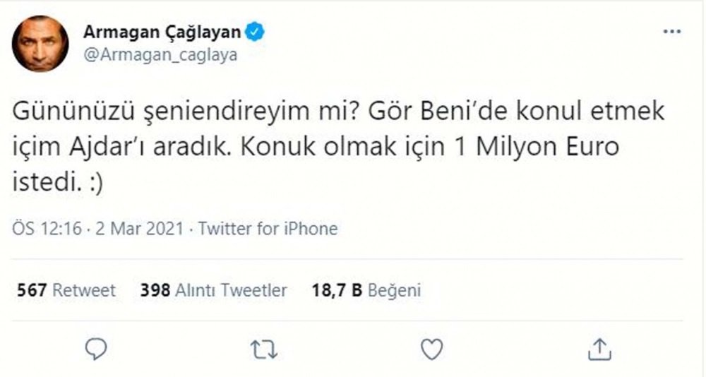 Ajdar kimdir? | Armağan Çağlayan'dan ne kadar istedi? | Ajdar Twitter hesabı ne?