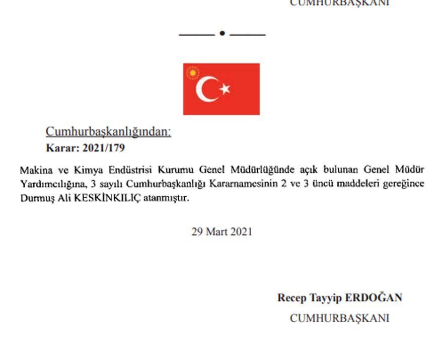 Durmuş Ali Keskinkılıç kimdir? MKEK yeni Genel Müdür Yardımcısı Durmuş Ali Keskinkılıç biyografi