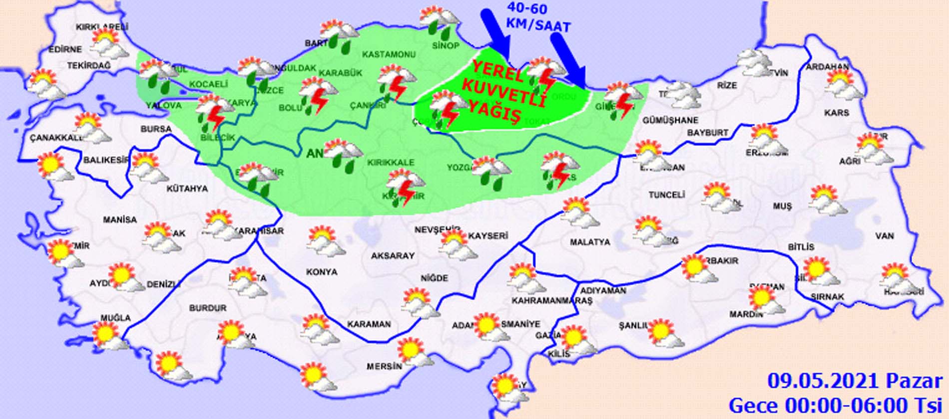 0006buyuk-5 Meteoroloji saat verdi, üstüne basa basa uyardı: Gök gürültülü sağanak yağış geliyor