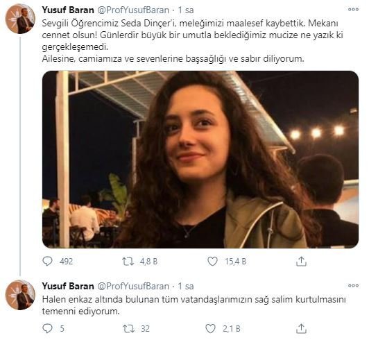 90 Seda Dinçer'in cansız bedenine ulaşıldı