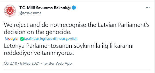 SON DAKİKA MSB den Letonya nın soykırım açıklamasına yanıt Reddediyor ve tanımıyoruz